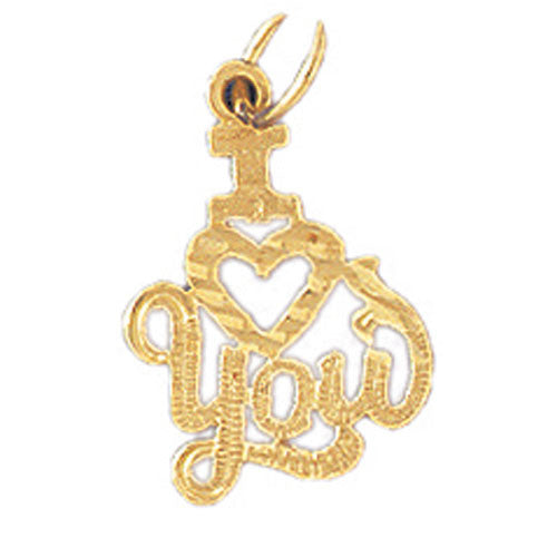 14K GOLD SAYING CHARM - I LOVE YOU #10192