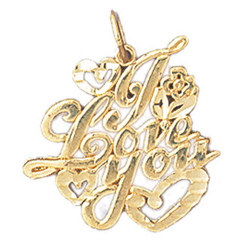 14K GOLD SAYING CHARM - I LOVE YOU #10193