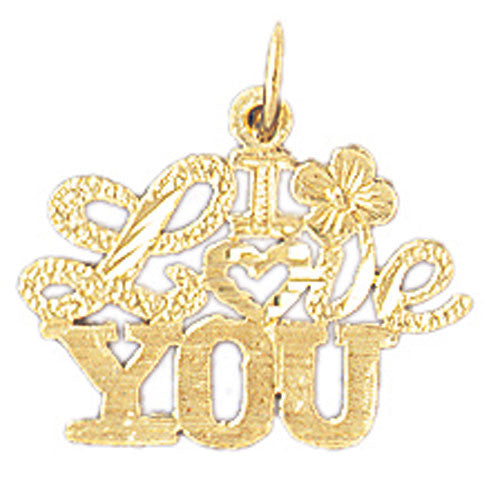 14K GOLD SAYING CHARM - I LOVE YOU #10194