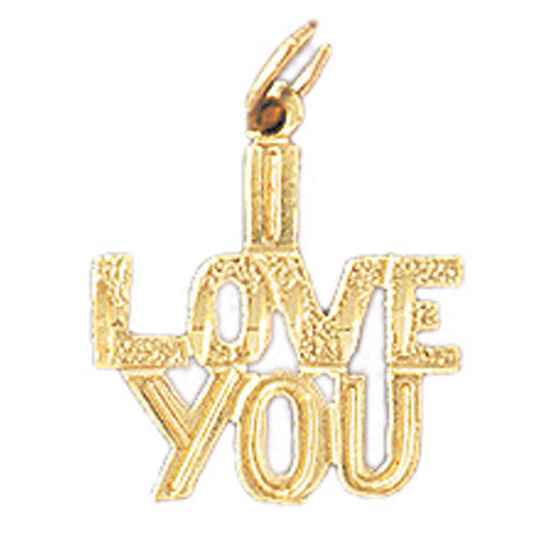 14K GOLD SAYING CHARM - I LOVE YOU #10195