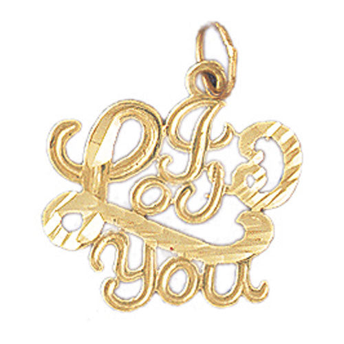 14K GOLD SAYING CHARM - I LOVE YOU #10197