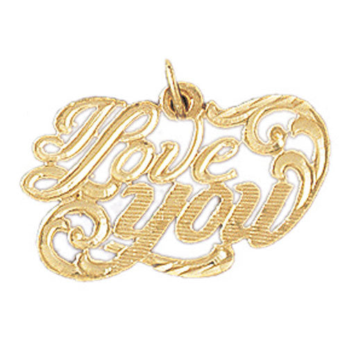 14K GOLD SAYING CHARM - I LOVE YOU #10198
