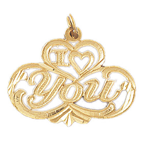 14K GOLD SAYING CHARM - I LOVE YOU #10199