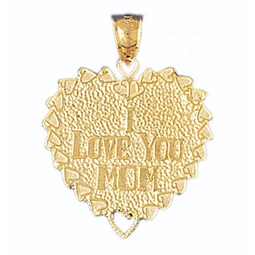 14K GOLD SAYING CHARM - I LOVE YOU MOM #9701