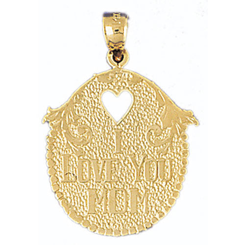 14K GOLD SAYING CHARM - I LOVE YOU MOM #9702