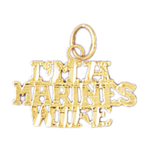 14K GOLD SAYING CHARM - I'M A MARINES WIFE #10903