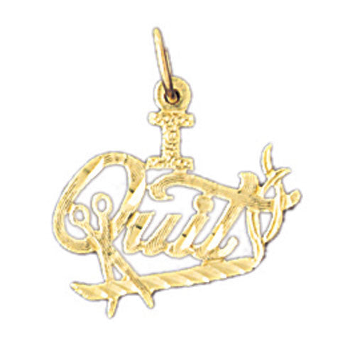 14K GOLD SAYING CHARM - I QUIT #10804