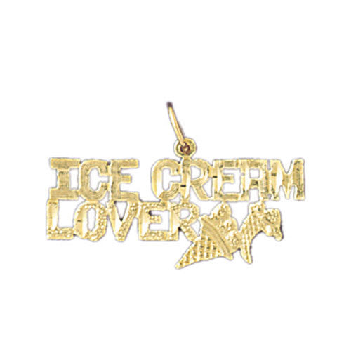 14K GOLD SAYING CHARM - ICE CREAM LOVER #10828