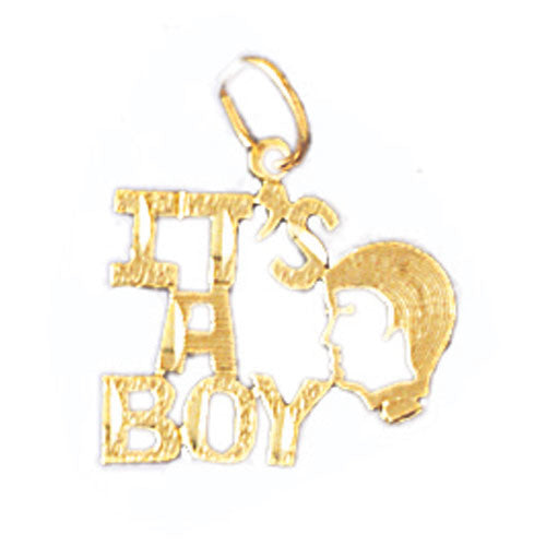 14K GOLD SAYING CHARM - IT'S A BOY #9898