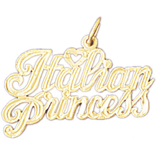 14K GOLD SAYING CHARM - ITALIAN PRINCESS #10409