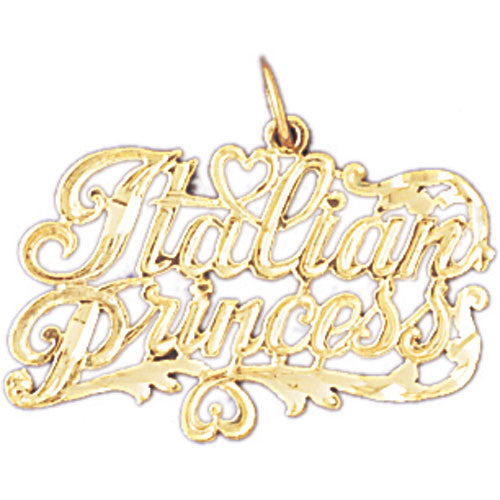 14K GOLD SAYING CHARM - ITALIAN PRINCESS #10410