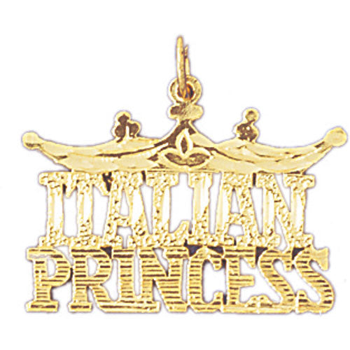 14K GOLD SAYING CHARM - ITALIAN PRINCESS #10411