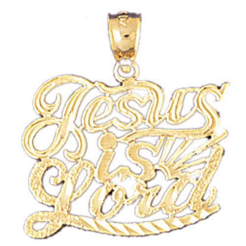 14K GOLD SAYING CHARM - JESUS IS LORD #10462