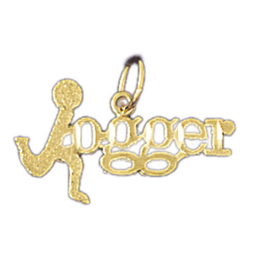 14K GOLD SAYING CHARM - JOGGER #10794