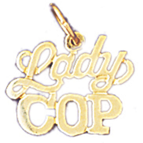 14K GOLD SAYING CHARM - LADY COP #10916