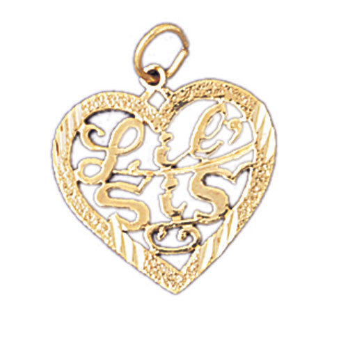 14K GOLD SAYING CHARM - LIL' SIS #9937