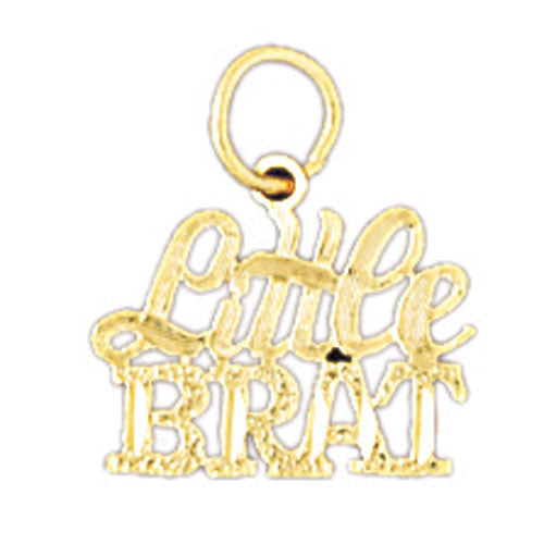 14K GOLD SAYING CHARM - LITTLE BRAT #10591