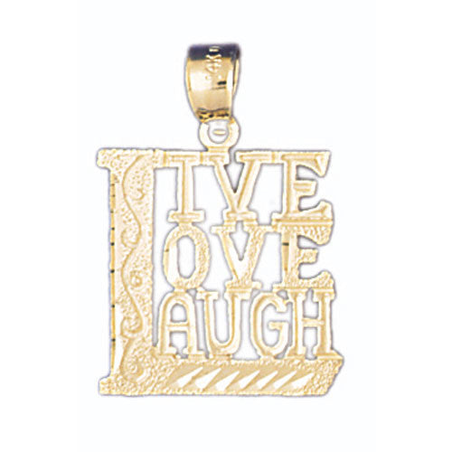 14K GOLD SAYING CHARM - LIVE LOVE LAUGH #10563