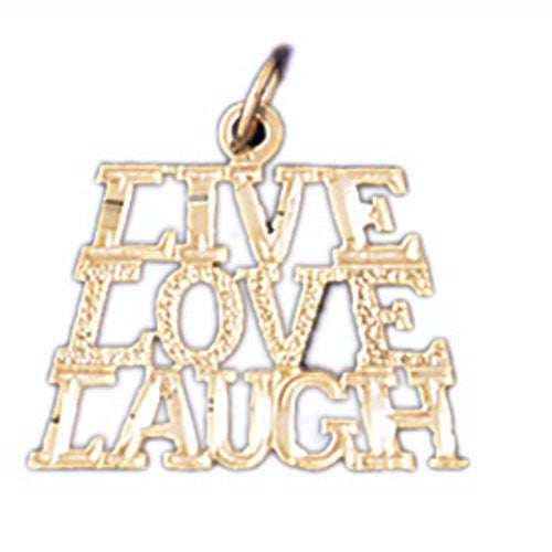 14K GOLD SAYING CHARM - LIVE LOVE LAUGH #10564