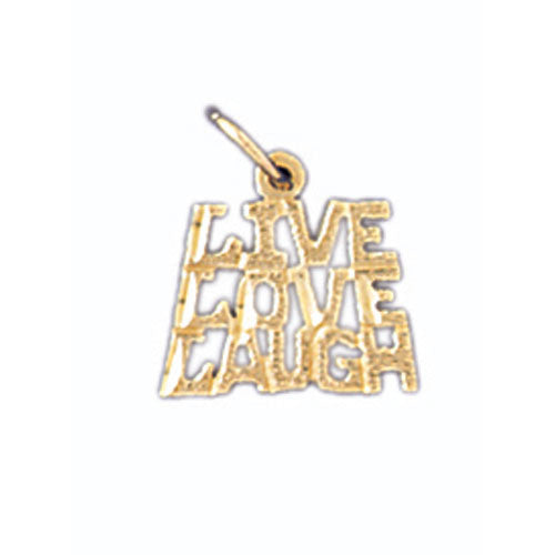 14K GOLD SAYING CHARM - LIVE LOVE LAUGH #10566