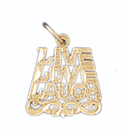 14K GOLD SAYING CHARM - LIVE LOVE LAUGH #10567