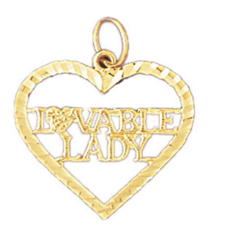 14K GOLD SAYING CHARM - LOVABLE LADY #10138