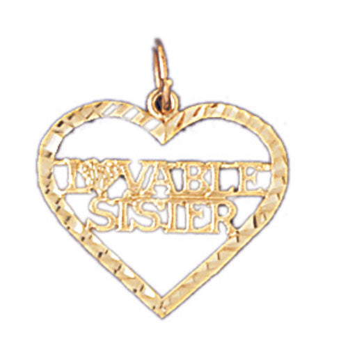 14K GOLD SAYING CHARM - LOVABLE SISTER #9947
