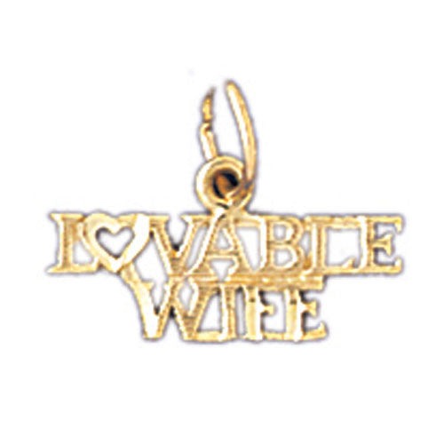 14K GOLD SAYING CHARM - LOVABLE WIFE #10093