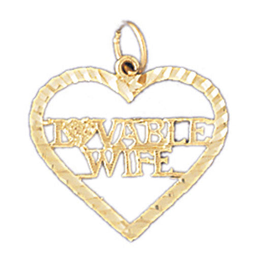 14K GOLD SAYING CHARM - LOVABLE WIFE #10094