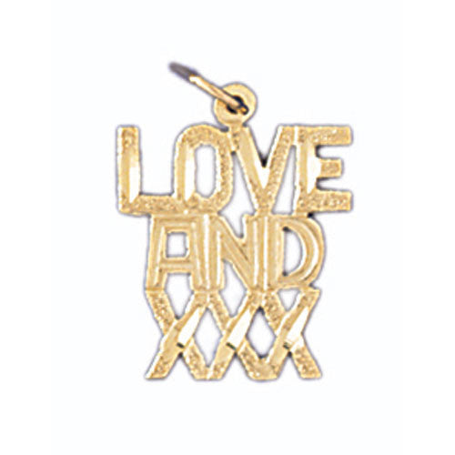 14K GOLD SAYING CHARM - LOVE AND XXX #10568