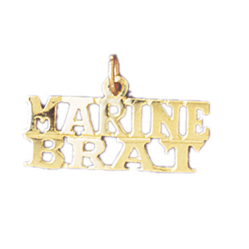 14K GOLD SAYING CHARM - MARINE BRAT #10907