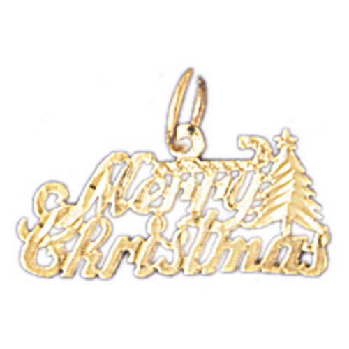 14K GOLD SAYING CHARM - MERRY CHRISTMAS #10077