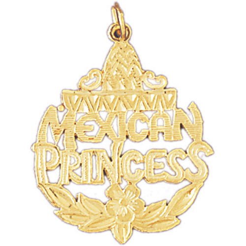 14K GOLD SAYING CHARM - MEXICAN PRINCESS #10424