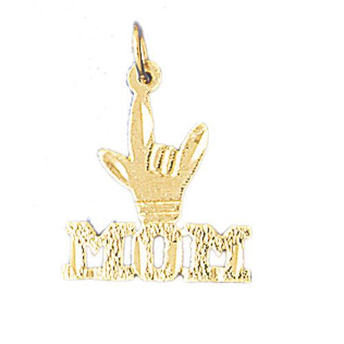14K GOLD SAYING CHARM - MOM #9707