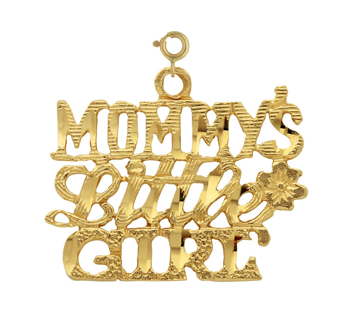 14K GOLD SAYING CHARM - MOMMY'S LITTLE GIRL #9915