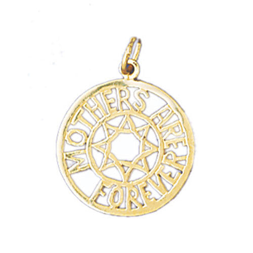 14K GOLD SAYING CHARM - MOTHERS ARE FOREVER #9830