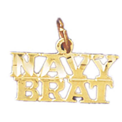 14K GOLD SAYING CHARM - NAVY BRAT #10908