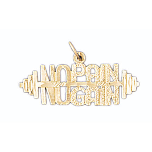 14K GOLD SAYING CHARM - NO PAIN NO GAIN #10554