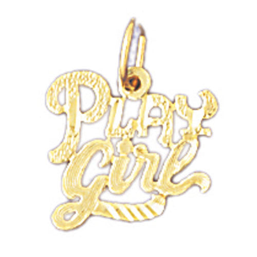 14K GOLD SAYING CHARM - PLAYGIRL #10118