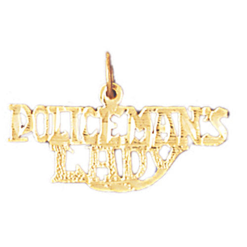 14K GOLD SAYING CHARM - POLICEMAN'S LADY #10930