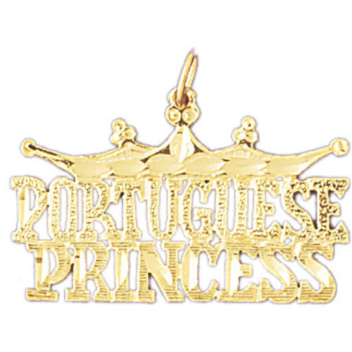 14K GOLD SAYING CHARM - PORTUGUESE PRINCESS #10416