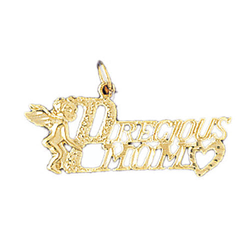 14K GOLD SAYING CHARM - PRECIOUS MOM #9718