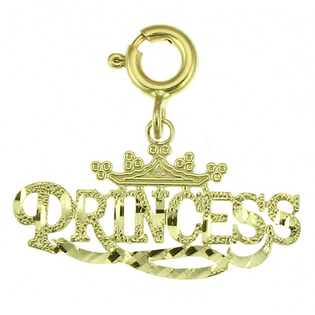 14K GOLD SAYING CHARM - PRINCESS #10406