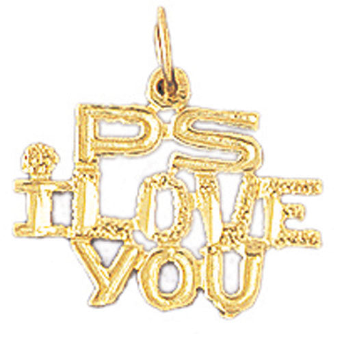 14K GOLD SAYING CHARM - PS I LOVE YOU #10164