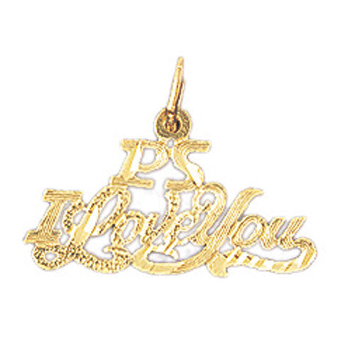14K GOLD SAYING CHARM - PS I LOVE YOU #10165