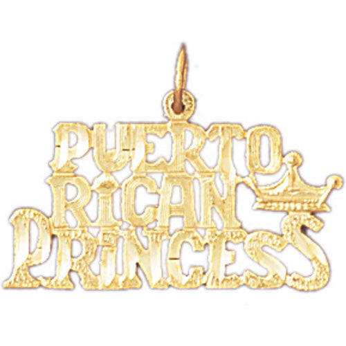 14K GOLD SAYING CHARM - PUERTO RICAN PRINCESS #10425
