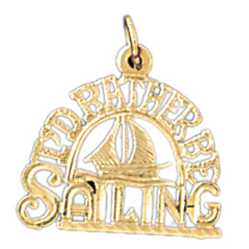 14K GOLD SAYING CHARM - SAILING #10873