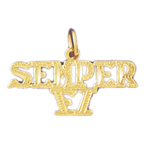 14K GOLD SAYING CHARM - SEMPER FI #10910