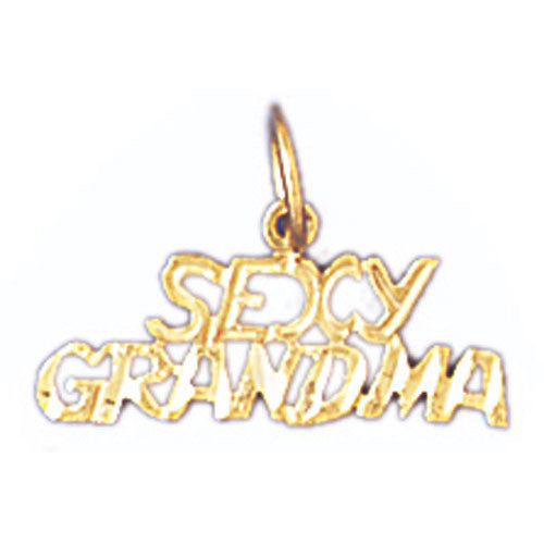 14K GOLD SAYING CHARM - SEXY GRANDMA #10025
