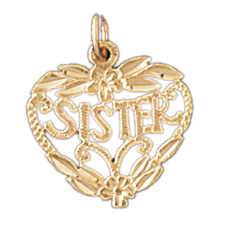 14K GOLD SAYING CHARM - SISTER #9967